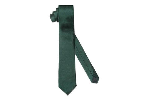 Dark Green Silk Skinny Tie