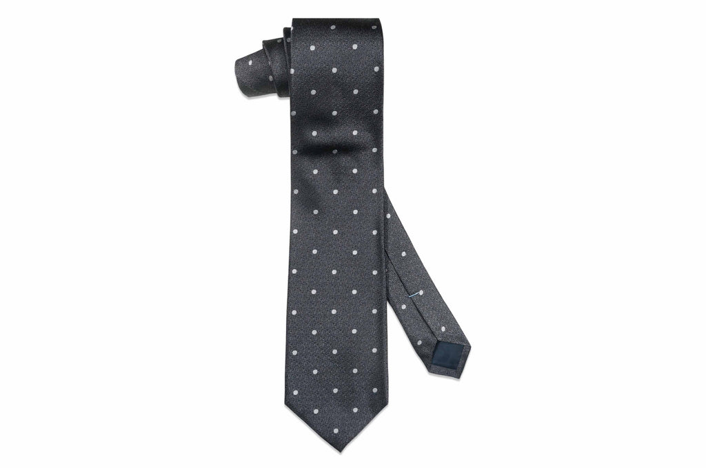 Dotted Charcoal Silk Tie