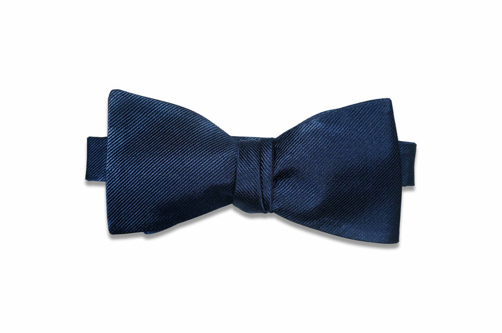 Navy Classic Silk Bow Tie (Self-Tie)