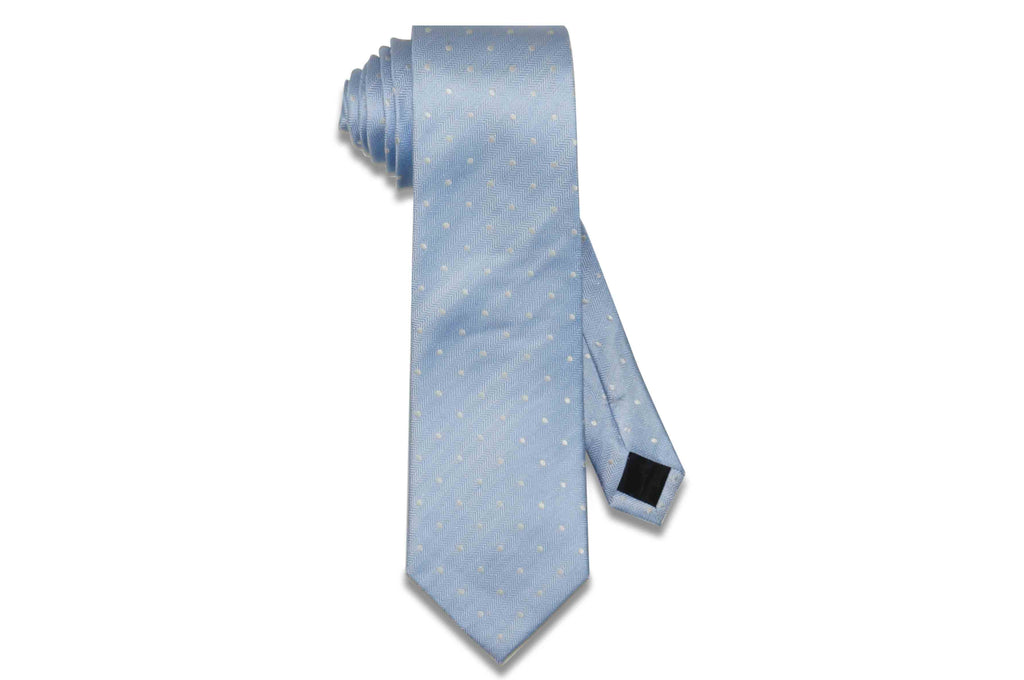 Baby Blue Dots Silk Tie