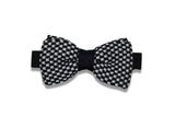 Black Checkered Knitted Bow Tie (pre-tied)