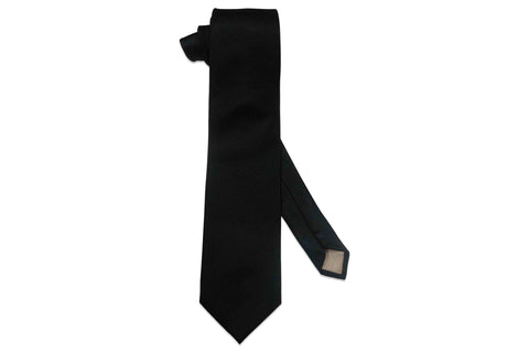 Black Grooves Silk Tie