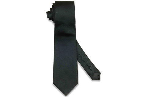 Black Herringbone Silk Tie