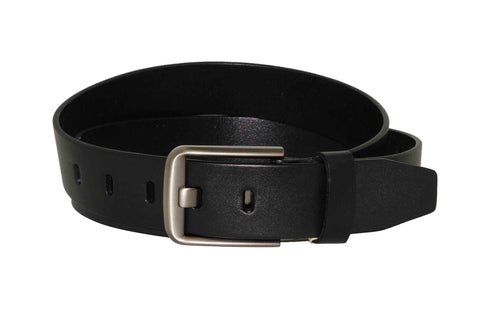 Black Leather Belt (Size: 38)