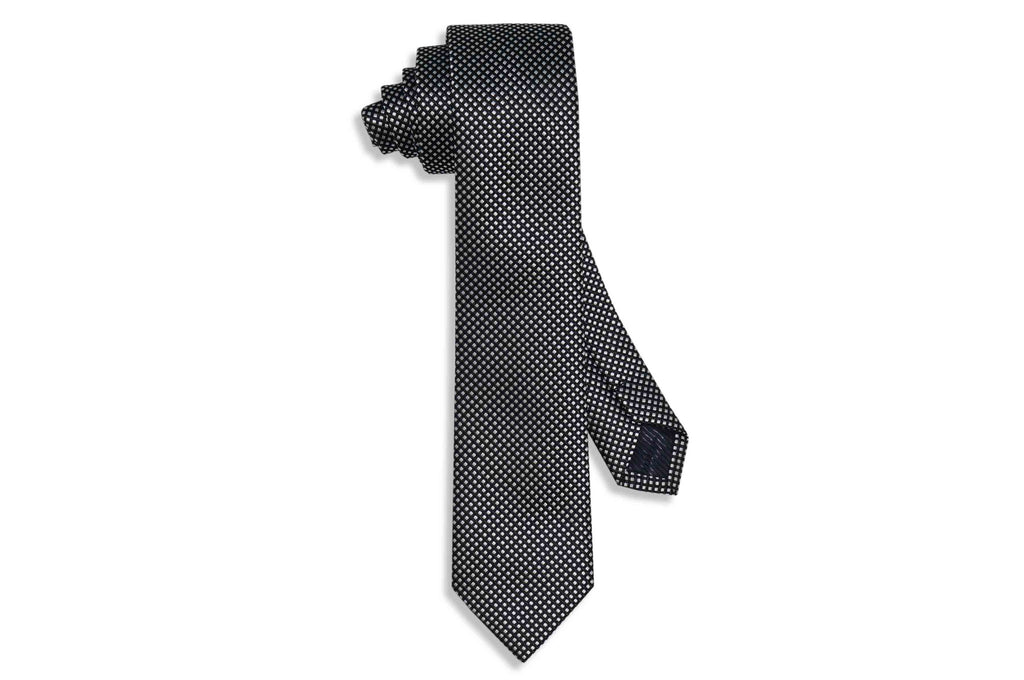 Black Wire Frames Skinny Tie