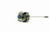 Blue Beige Plaid Lapel Flower