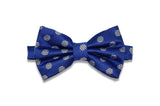 Blue Brick Dots Silk Bow Tie (pre-tied)