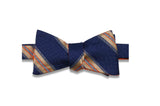 Blue Gold Reversible Silk Bow Tie (Self-Tie)