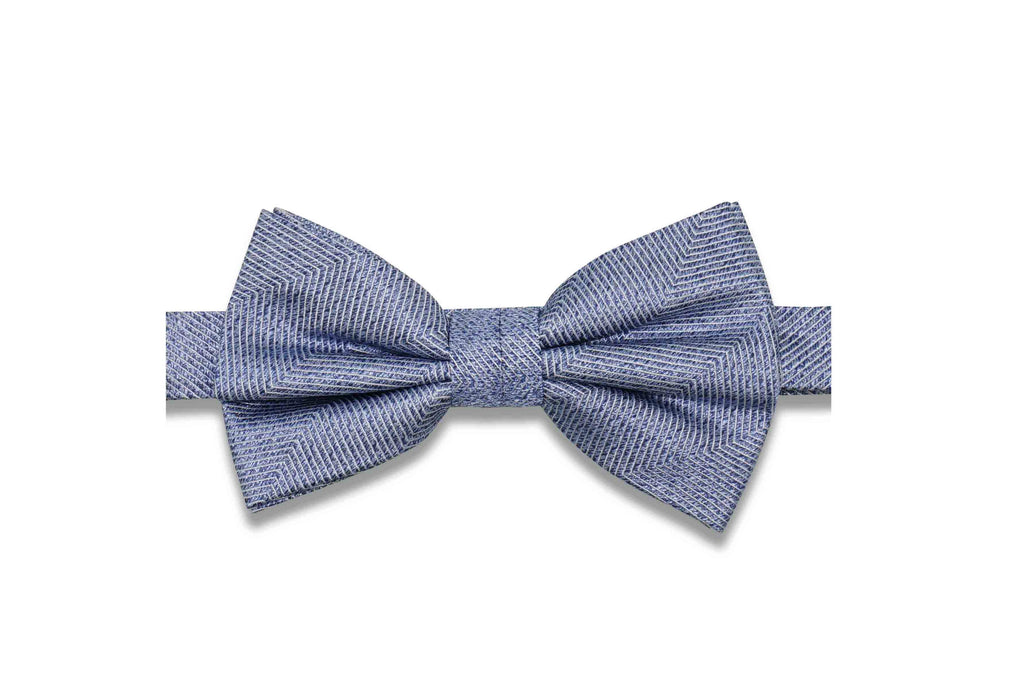 Blue Grained Silk Bow Tie (Pre-Tied)