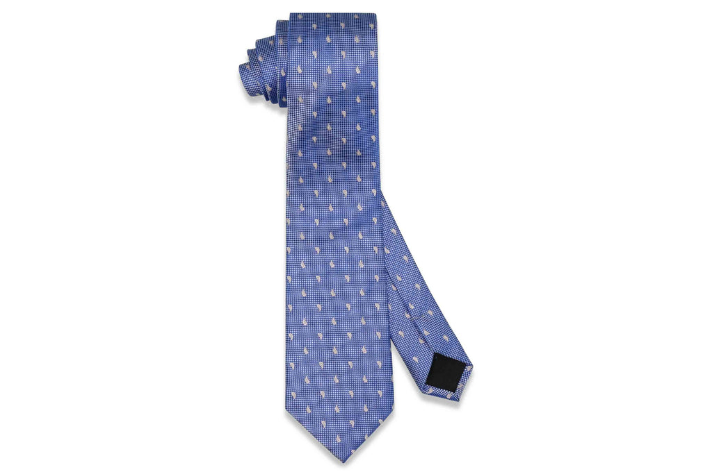 Blue Paisley Drops Silk Skinny Tie
