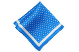 Blue White Dotted Silk Pocket Square