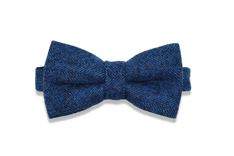 BLUE BERRY CLUES WOOL BOW TIE  (pre-tied)