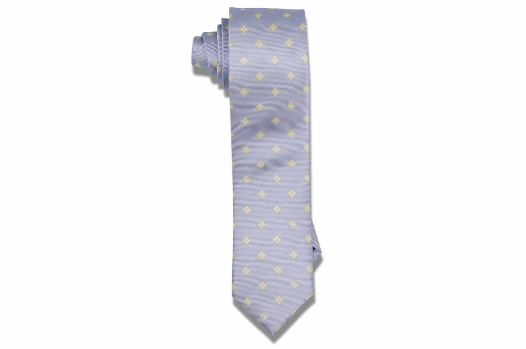 Bluish Flowers Silk Skinny Tie