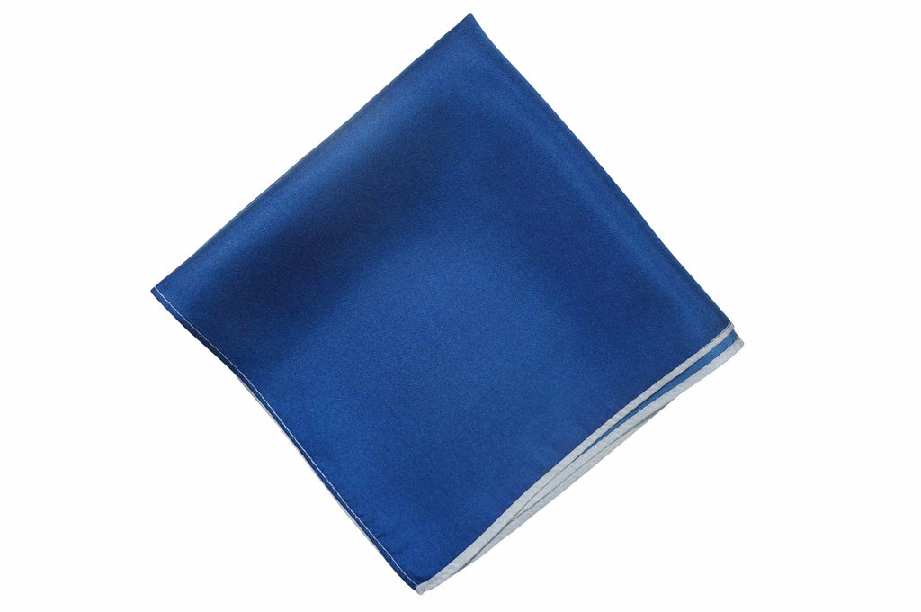 Bolsover Blue Silk Pocket Square
