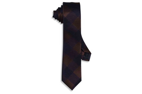 Brown Blocks Skinny Tie