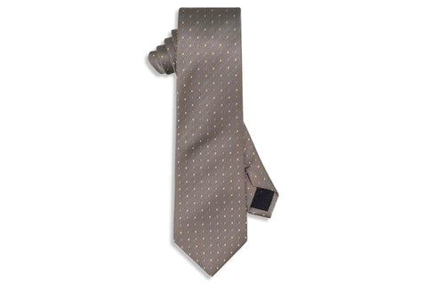 Brown Dotted Stripes Silk Tie