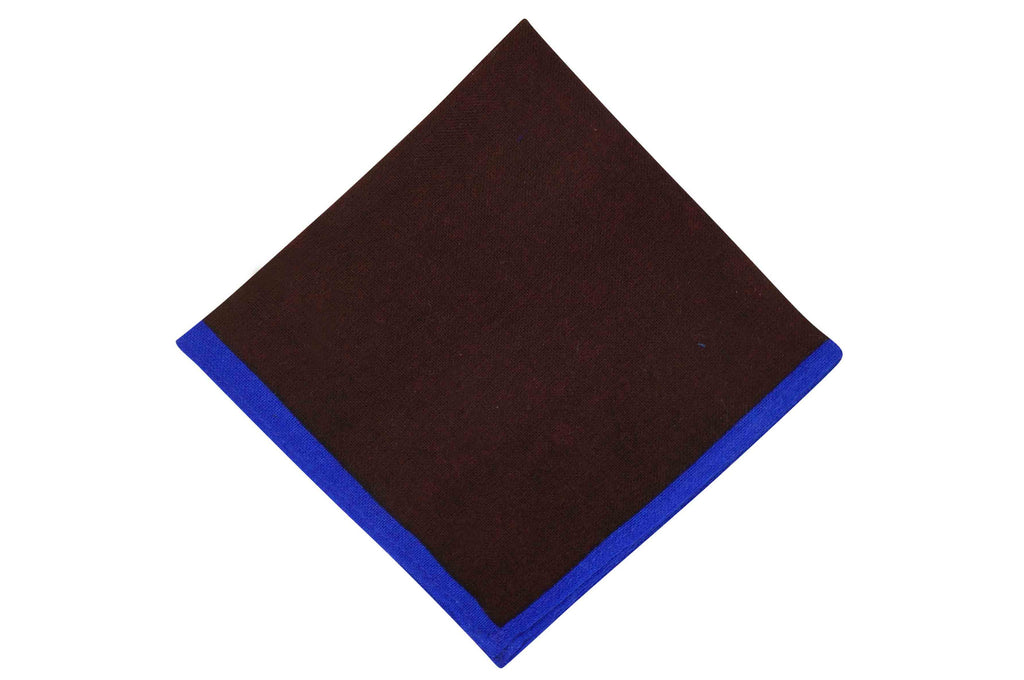 Burgundy Blue Wool Pocket Square