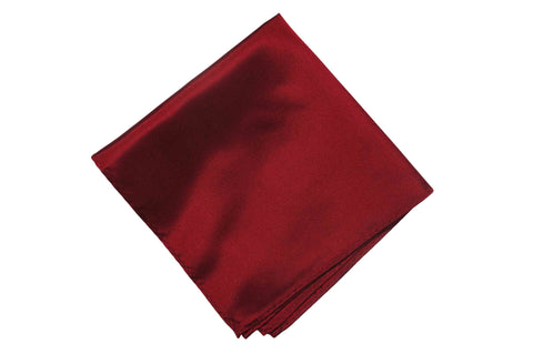 Burgundy Solid Silk Pocket Square
