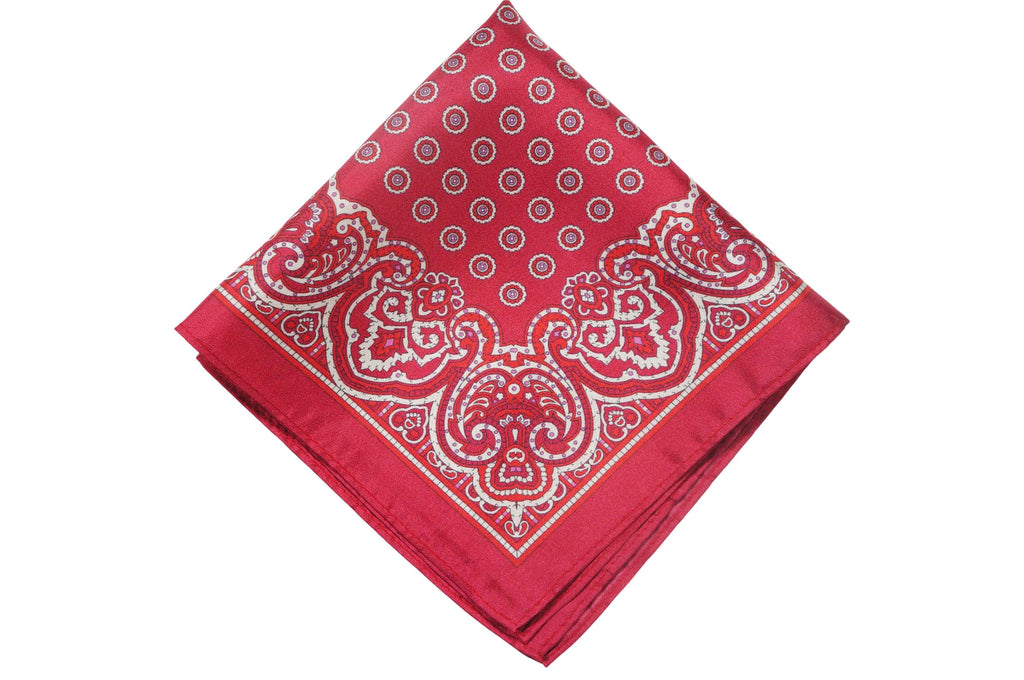 Carlson Red Silk Pocket Square