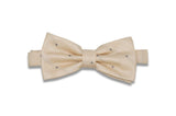 Champagne Dotted Linen Bow Tie (Pre-Tied)