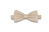 Champagne Web Linen Bow Tie (Pre-Tied)
