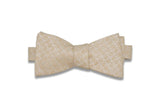 Champagne Web Linen Bow Tie (Self-Tie)