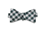 Check Green Silk Bow Tie (self-tie)