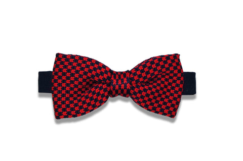Checkers Red Knitted Bow Tie (pre-tied)