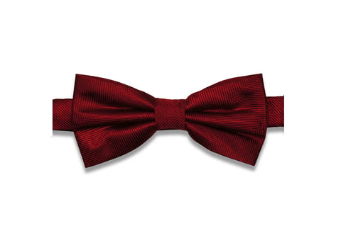 Cherry Red Herringbone Silk Bow (Pre-Tied)