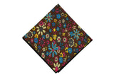 Chocolate Blossom Cotton Pocket Square