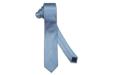 Circle Blue Silk Skinny Tie