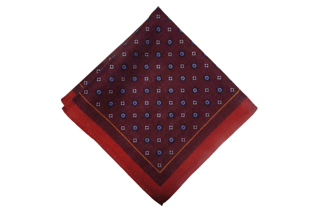 Clarington Burgundy Wool Pocket Square