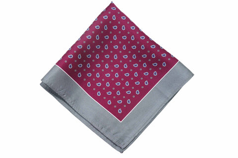 Colchester Grey Silk Pocket Square