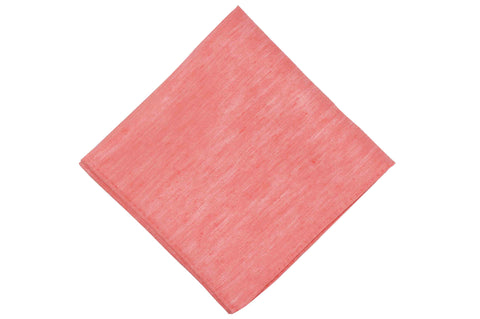 Coral Textured Linen Pocket Square