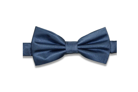 Cornflower Herringbone Silk Bow Tie (Pre-Tied)