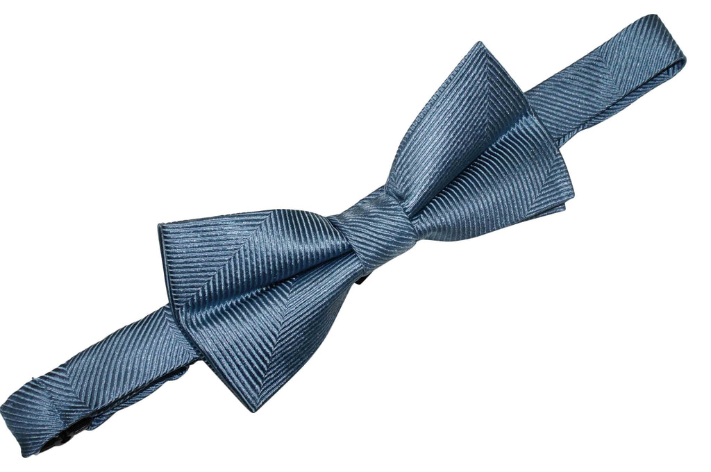 Cornflower Herringbone Silk Bow Tie (Boys)