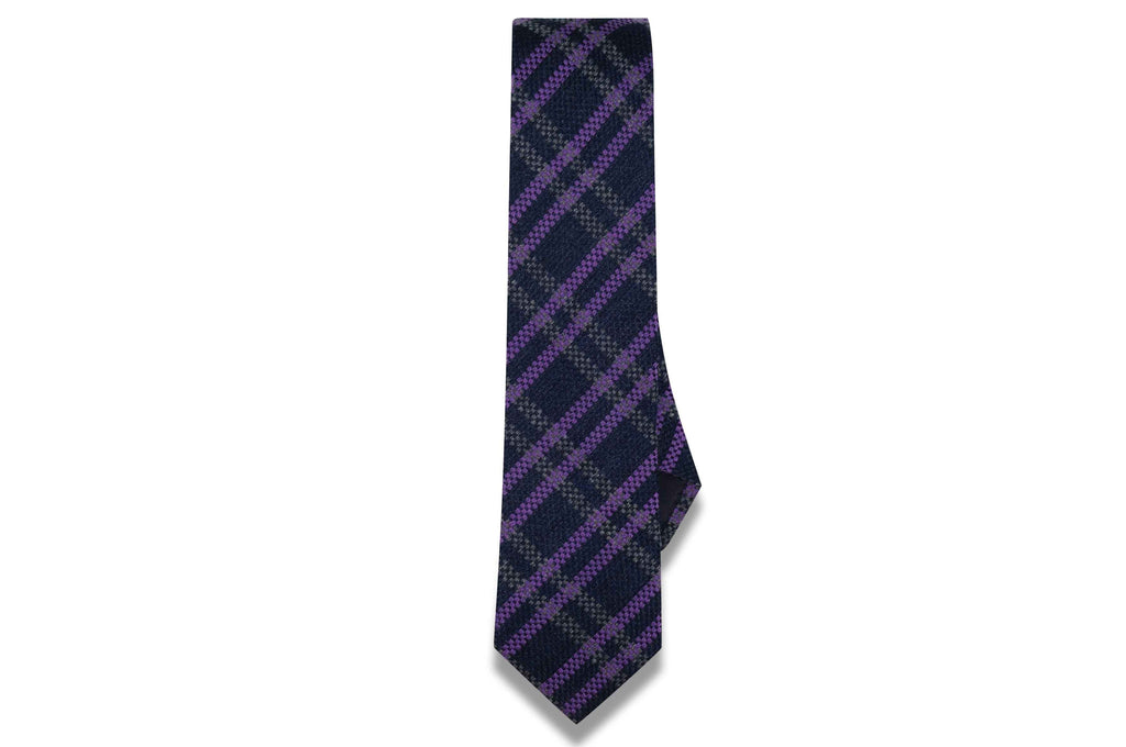 Criss Cross Purple Wool Skinny Tie