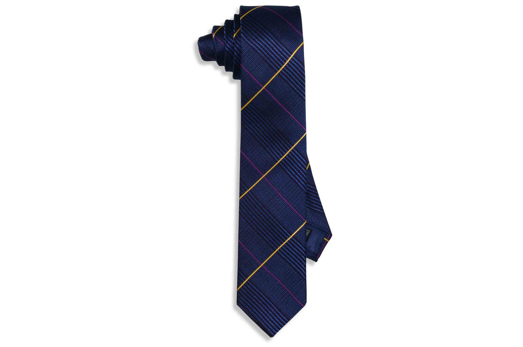 Cross Stripes Silk Skinny Tie