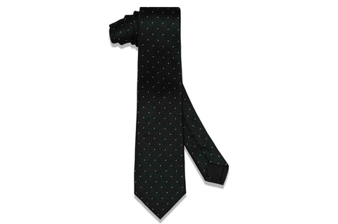 Dark Green Pin Dots Silk Tie
