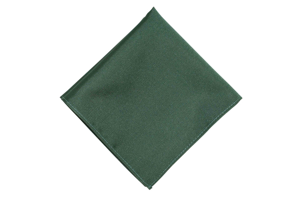 Dark Green Woven Silk Pocket Square