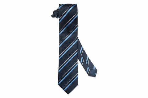 Dark Navy Lanes Silk Tie