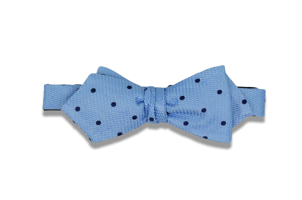 Double Blue Dots Silk Bow Tie (self-tie)
