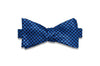 Double Blue Silk Bow Tie (self-tie)