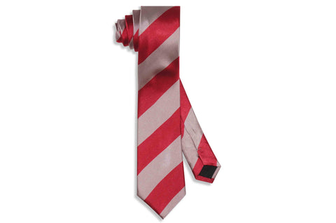 Double Pink Stripes Silk Skinny Tie