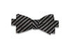 Double Stripe Black Silk Bow Tie (self-tie)