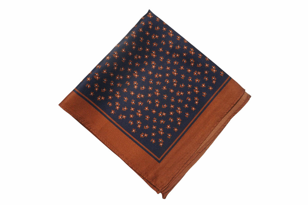 Durham Blue Silk Pocket Square