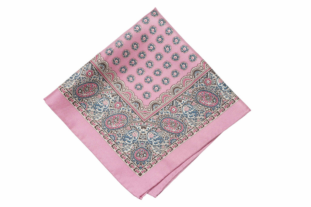 Edinburgh Pink Silk Pocket Square
