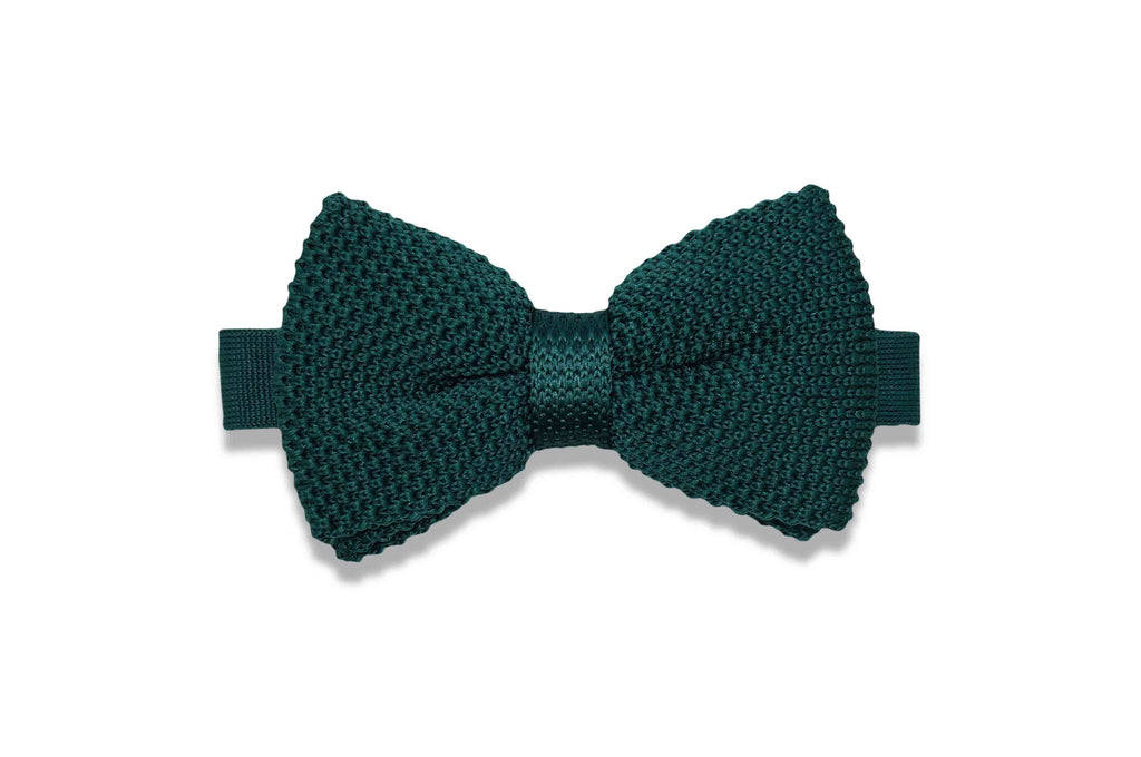 Emerald Green Knitted Bow Tie (pre-tied)