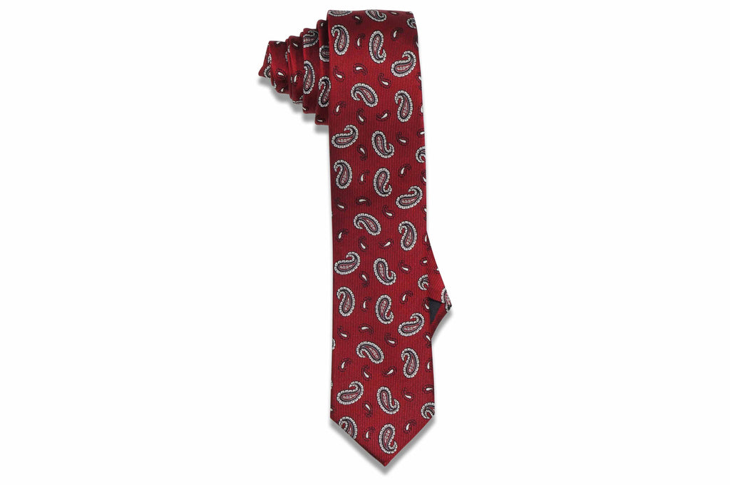 Flaming Paisley Silk Skinny TIe