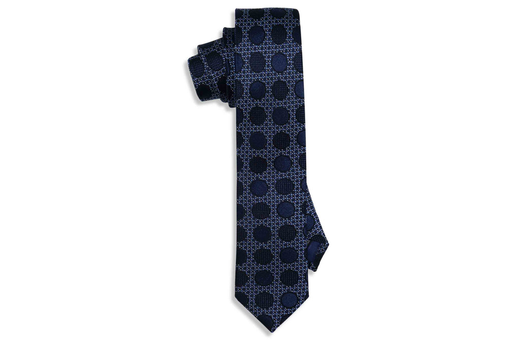 Freckled Blue Silk Skinny Tie